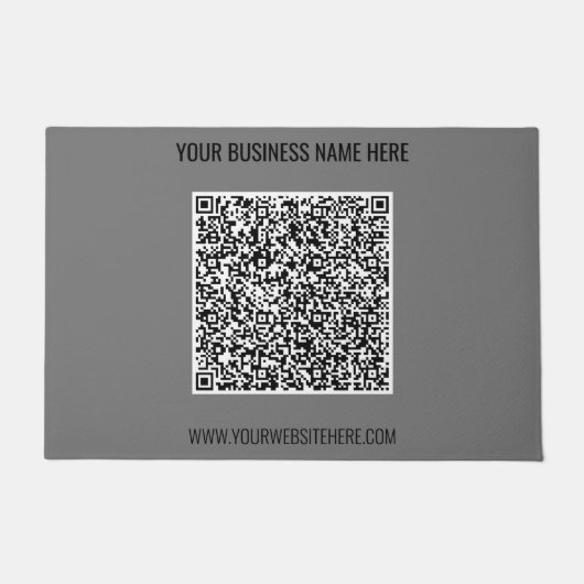 Uw QR-code Aangepaste tekst en kleur Bedrijfsdeurm Deurmat (Voorkant)