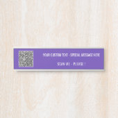 Uw QR-code aangepaste tekst en kleur bureau naampl Deurbordje (Voorkant)