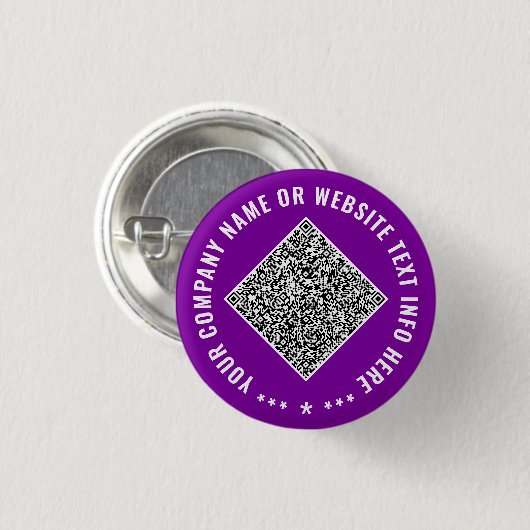 Uw QR-code Aangepaste tekst en kleur Button Sjablo (Voorkant /achterkant)