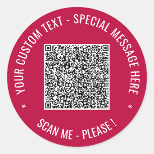 Uw QR Code Aangepaste Tekst en Kleur Gift Stickers