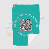 Uw QR-code Aangepaste tekst en kleur Golf Handdoek (Insitu)