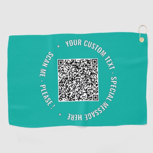 Uw QR-code Aangepaste tekst en kleur Golf Handdoek (Horizontaal)