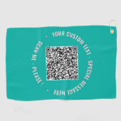 Uw QR-code aangepaste tekst en kleur golfhanddoek (Horizontaal)