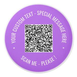 Uw QR-code aangepaste tekst en kleur keramische kn Knop