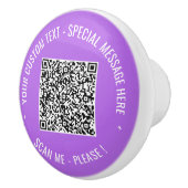 Uw QR-code aangepaste tekst en kleur keramische kn Knop (Rechts)
