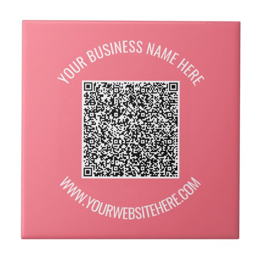 Uw QR-code aangepaste tekst en kleur keramische te Tegeltje (Voorkant)