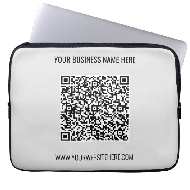 Uw QR-code Aangepaste tekst en kleur laptophoes Laptop Sleeve (Voorkant)