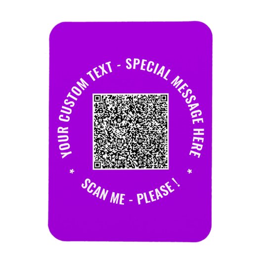 Uw QR Code Aangepaste Tekst en Kleur Magneet Gift (Verticaal)