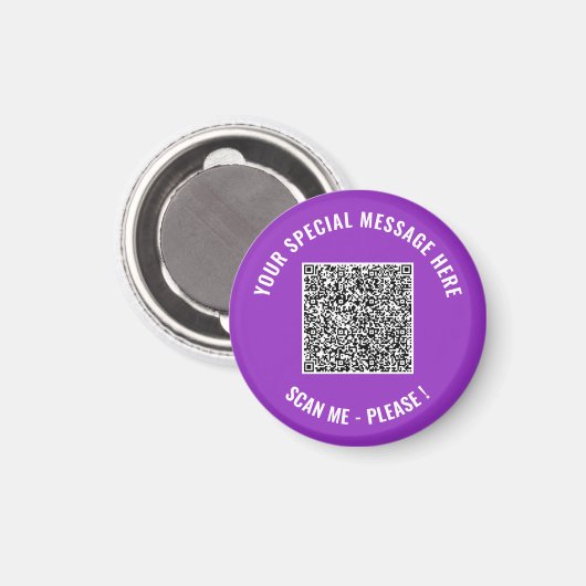 Uw QR-code aangepaste tekst en kleur magneet sjabl (Voorkant / Achterkant)