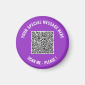 Uw QR-code aangepaste tekst en kleur magneet sjabl (Voorkant)