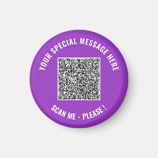 Uw QR-code aangepaste tekst en kleur magneet sjabl (Voorkant)