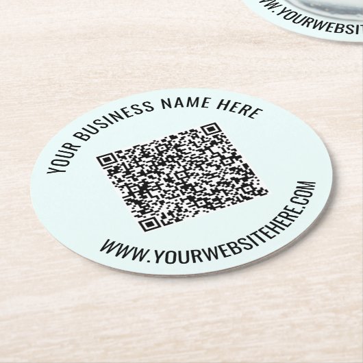 Uw QR-code Aangepaste tekst en kleur papier Onderz Ronde Kartonnen Onderzetter (Gebogen)