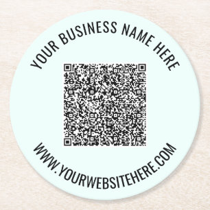 Uw QR-code Aangepaste tekst en kleur papier Onderz Ronde Kartonnen Onderzetter