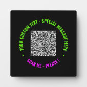 Uw QR-code Aangepaste tekst en kleur Plaque Sjablo Fotoplaat (Voorkant)
