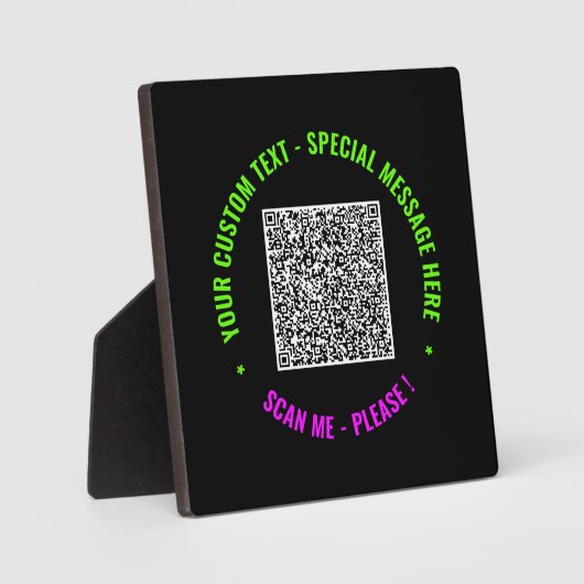 Uw QR-code Aangepaste tekst en kleur Plaque Sjablo Fotoplaat (Voorkant)