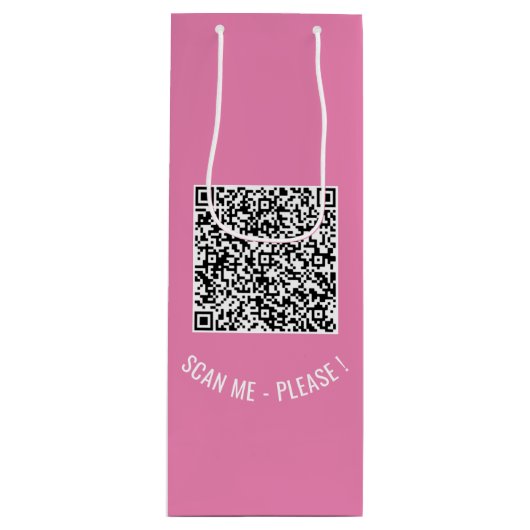 Uw QR-code Aangepaste tekst en kleur Wijn Gift Bag Wijn Cadeautas (Voorkant)