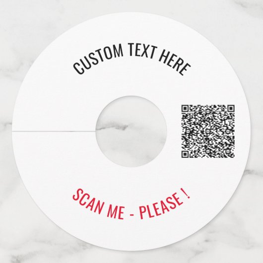 Uw QR-code Aangepaste tekst en kleur Wijnglas Labe Wijnglaslabel (Voorkant)