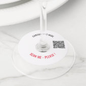 Uw QR-code Aangepaste tekst en kleur Wijnglas Labe Wijnglaslabel (Dichtbij)