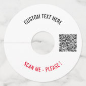Uw QR-code Aangepaste tekst en kleur Wijnglas Labe Wijnglaslabel (Achterkant)