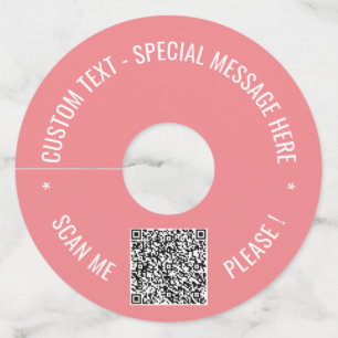 Uw QR-code Aangepaste tekst en kleur Wijnglas Labe Wijnglaslabel