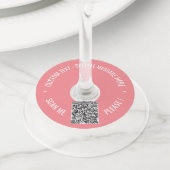 Uw QR-code Aangepaste tekst en kleur Wijnglas Labe Wijnglaslabel (Dichtbij)