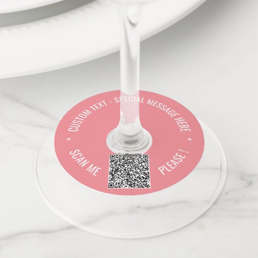 Uw QR-code Aangepaste tekst en kleur Wijnglas Labe Wijnglaslabel (Dichtbij)