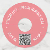 Uw QR-code Aangepaste tekst en kleur Wijnglas Labe Wijnglaslabel (Achterkant)