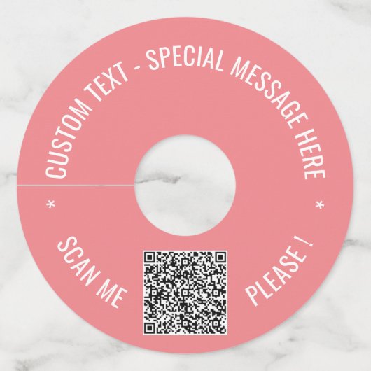 Uw QR-code Aangepaste tekst en kleur Wijnglas Labe Wijnglaslabel (Achterkant)