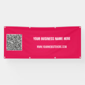 Uw QR-code Aangepaste tekst- en kleurbanner Spandoek (Horizontaal)