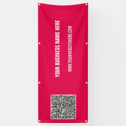 Uw QR-code Aangepaste tekst- en kleurbanner Spandoek (Verticaal)