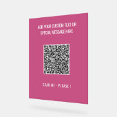 Uw QR Code Aangepaste Tekst en Kleuren Acryl Teken Bord (Hoek)