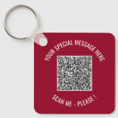Uw QR-code aangepaste tekst en kleuren cadeau sleu Sleutelhanger (Voorkant)