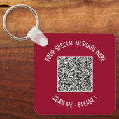 Uw QR-code aangepaste tekst en kleuren cadeau sleu Sleutelhanger (Voorkant)