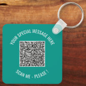 Uw QR-code aangepaste tekst en kleuren cadeau sleu Sleutelhanger (Achterkant)