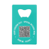 Uw QR-code aangepaste tekst en kleuren flesopener Creditkaart Flessenopener (Achterkant)