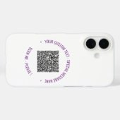 Uw QR-code Aangepaste tekst en kleuren gepersonali Case-Mate iPhone Case (Achterkant (horizontaal))