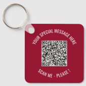 Uw QR Code Aangepaste Tekst en Kleuren Gift Sleute Sleutelhanger (Voorkant)