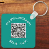 Uw QR Code Aangepaste Tekst en Kleuren Gift Sleute Sleutelhanger (Achterkant)
