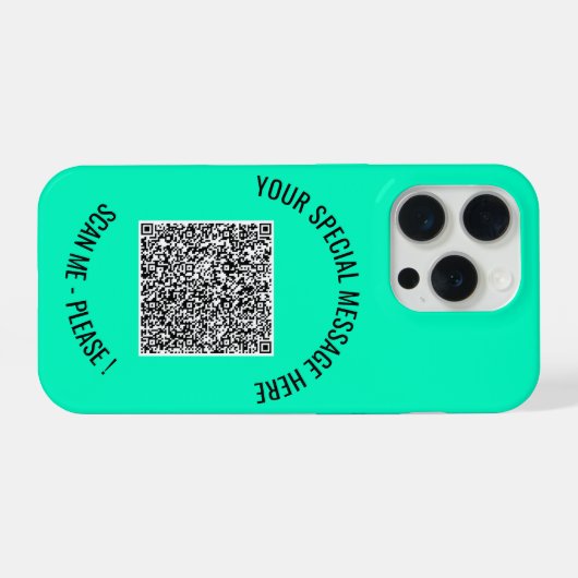 Uw QR Code Aangepaste Tekst en Kleuren iPhone Case Hoesje (Achterkant horizontaal)