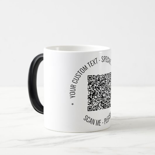Uw QR Code Aangepaste Tekst en Kleuren Koffie Mok (Voorkant links)