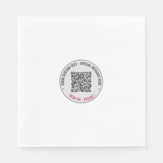 Uw QR Code Aangepaste Tekst en Kleuren Partij Serv Servet (Voorkant)