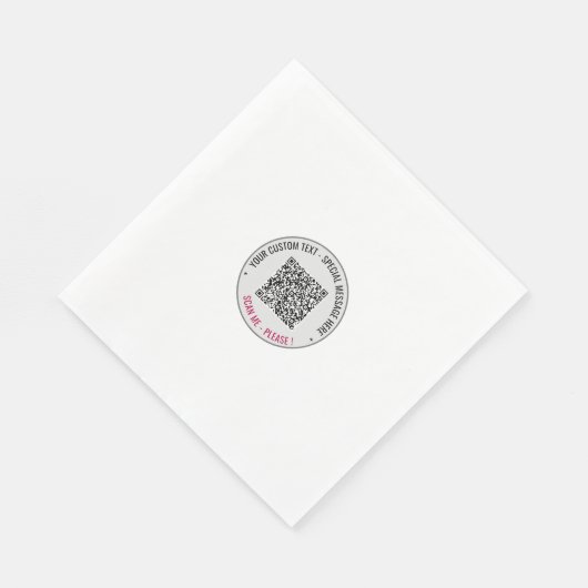 Uw QR Code Aangepaste Tekst en Kleuren Partij Serv Servet (Hoek)