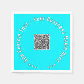 Uw QR-code Aangepaste tekst en kleuren servetten (Voorkant)