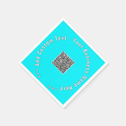 Uw QR-code Aangepaste tekst en kleuren servetten (Hoek)