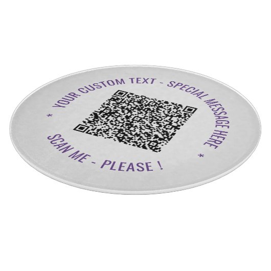 Uw QR-code Aangepaste tekst en kleuren snijplank (Hoek)