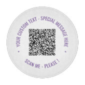 Uw QR-code Aangepaste tekst en kleuren snijplank (Voorkant)