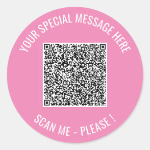 Uw QR Code Aangepaste Tekst en Kleuren Sticker Gif