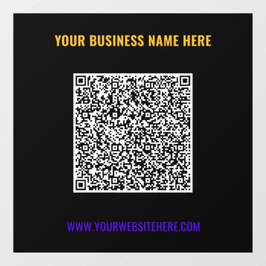 Uw QR-code aangepaste tekst en kleuren venster sti Raamsticker (Vel)
