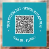 Uw QR-code aangepaste tekst en kleuren venster sti Raamsticker (Vel 2)