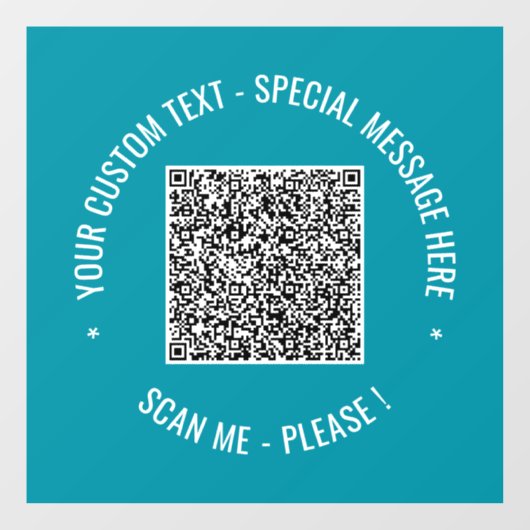 Uw QR-code aangepaste tekst en kleuren venster sti Raamsticker (Vel)